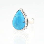 Reflective View Arizona Turquoise 11x16mm Tear Bali Ring