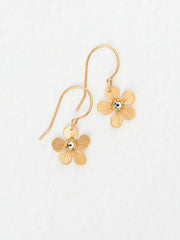 Gold Champagne Petit Plumeria Earrings