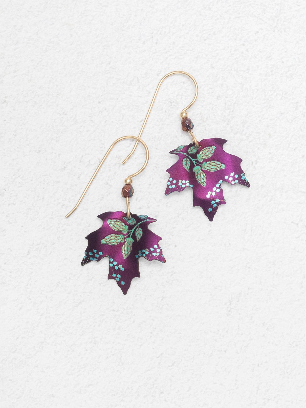 Plum Berry Blooming Maple Earrings