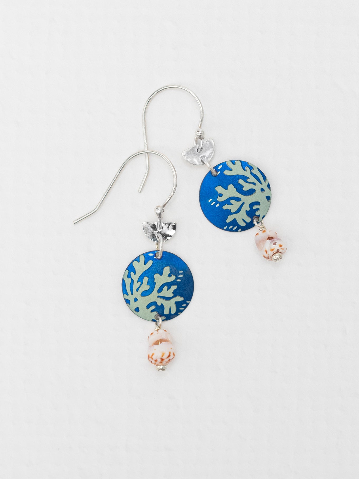 Seashore Blue Silver Reef Earrings