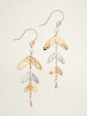 Gold Silver Rising Sun Earrings