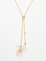 White Gala Lariat Necklace