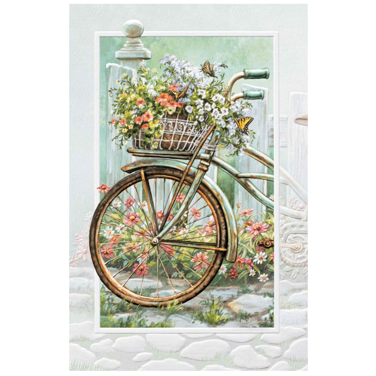 Retro Bike and Basket Greeting Card