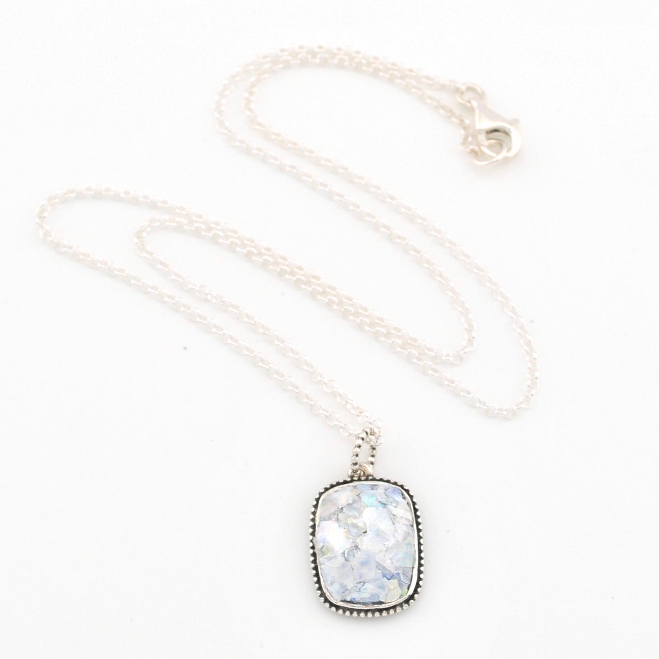 Roman Glass Rectangle Necklace 15395