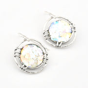 Roman Glass Round Dangle Earrings