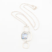 Roman Glass Square Drop Necklace 15388