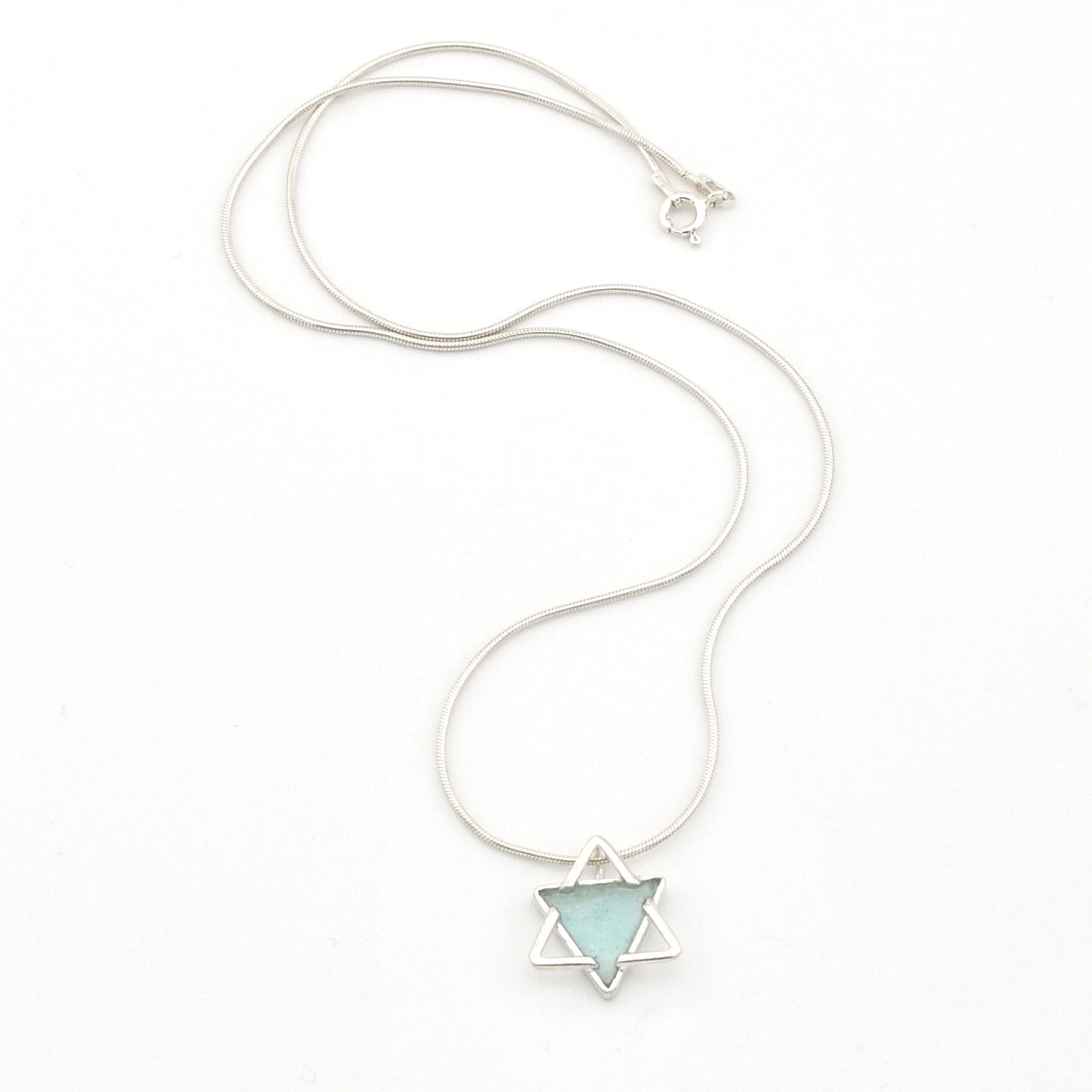 Necklace with a star-shaped pendant on a white background