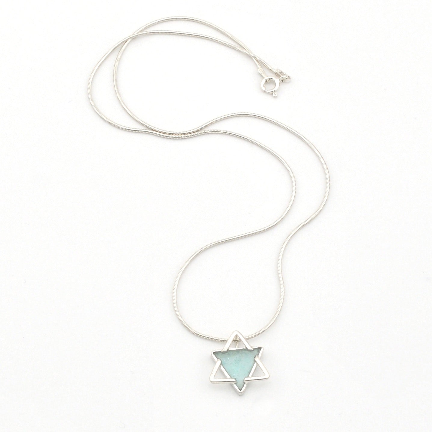 Necklace with a star-shaped pendant on a white background