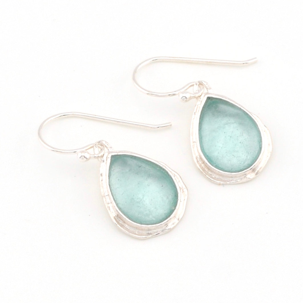 Roman Glass Teardrop Dangle Earrings 1784
