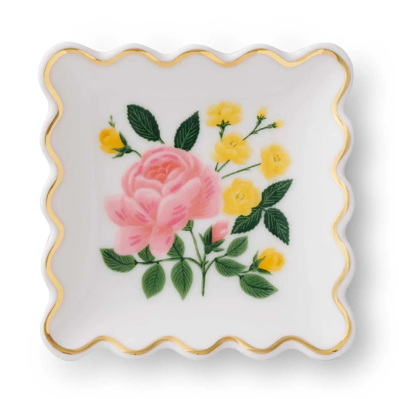Roses Scalloped Ring Dish