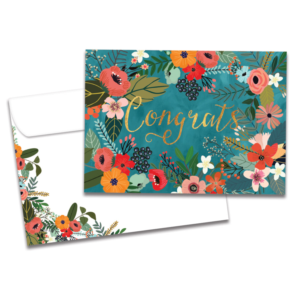 Congrats Flowers Vibrant Card