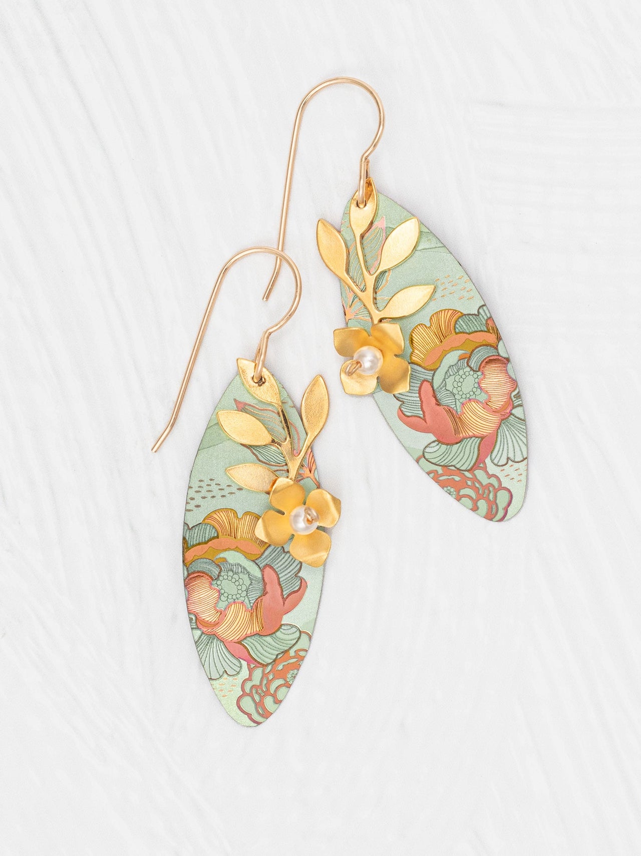 Sage Coral Alyssa Earrings