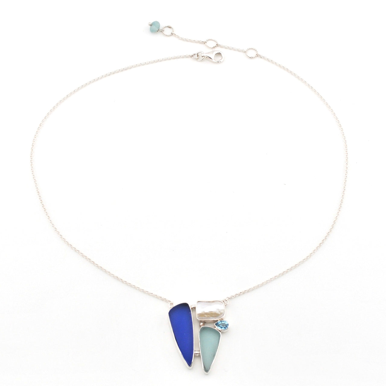 Sea Glass Pearl Topaz Necklace