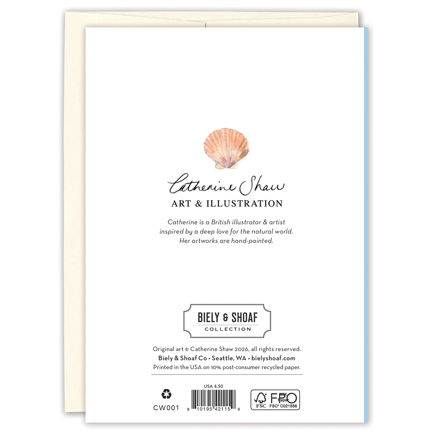Seashells You Are My Treasure Love Card Back