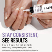 Hand applying nail cream