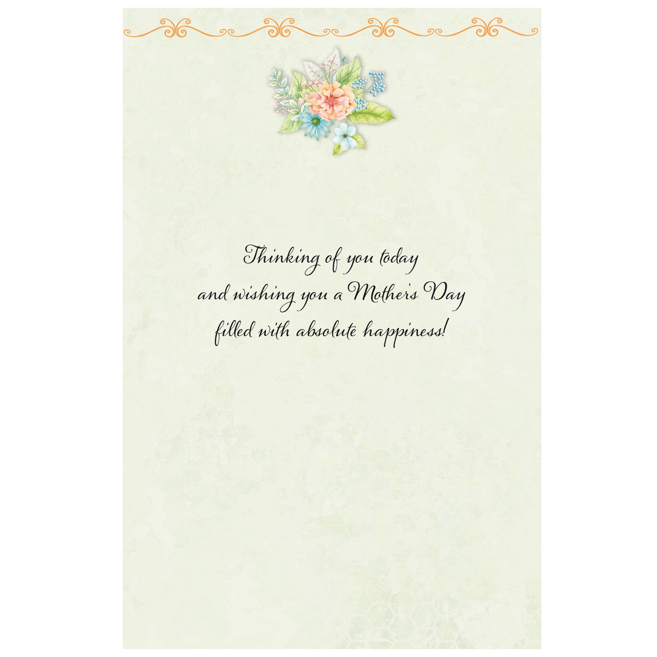 Greeting card with floral design and Mother's Day message on a light background