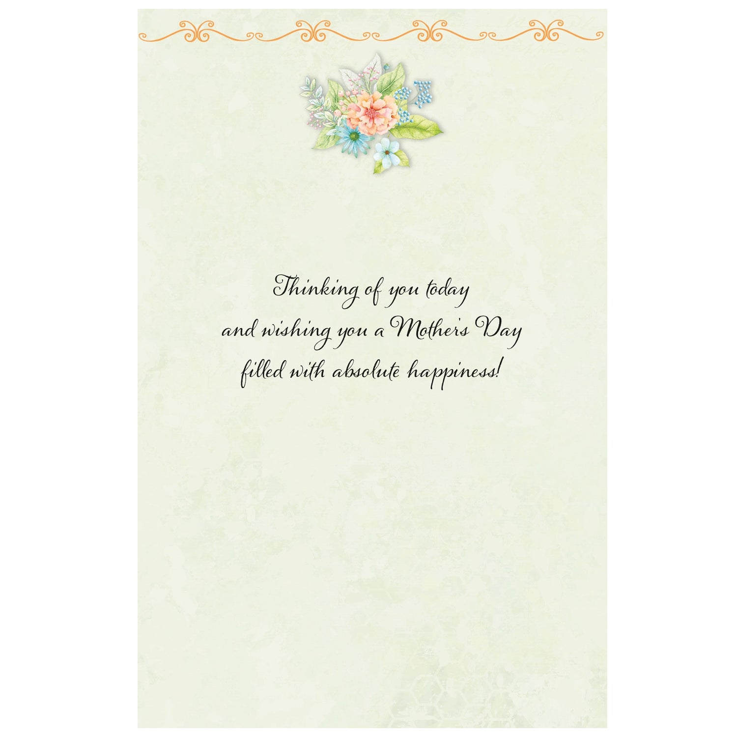 Greeting card with floral design and Mother's Day message on a light background