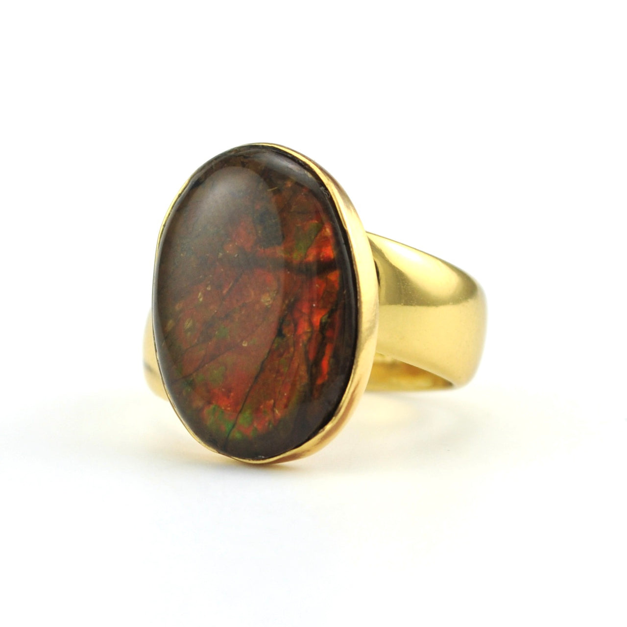 Side View Alchemía Ammolite Oval Adjustable Ring