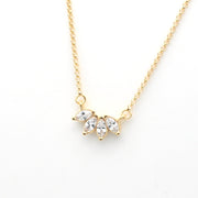 Side View 18k Gold Fill Cubic Zirconia Lotus Necklace