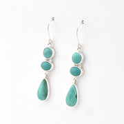 Side View 3 Turquoise Stone Dangle Earrings