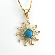 Side View Alchemía Chrysocolla Sun Pendant