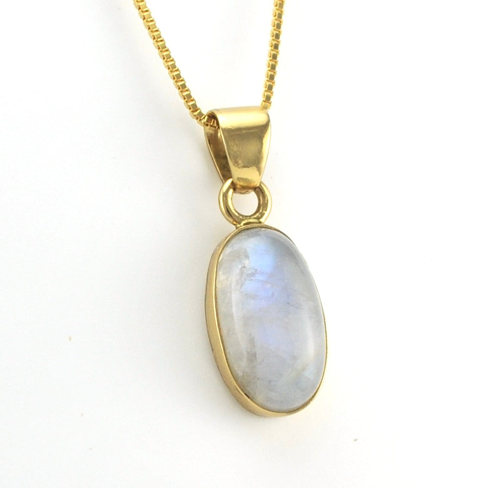 Side View Alchemía Moonstone Oval Pendant