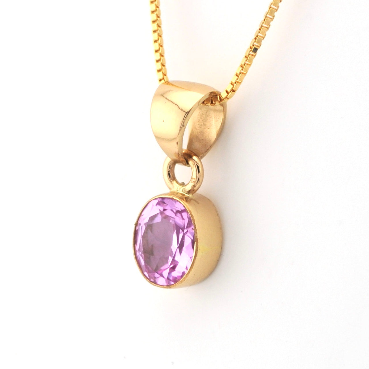 Alchemía Created Pink Sapphire Oval Pendant