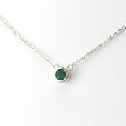 Side View Emerald .3ct 4mm Round Necklace
