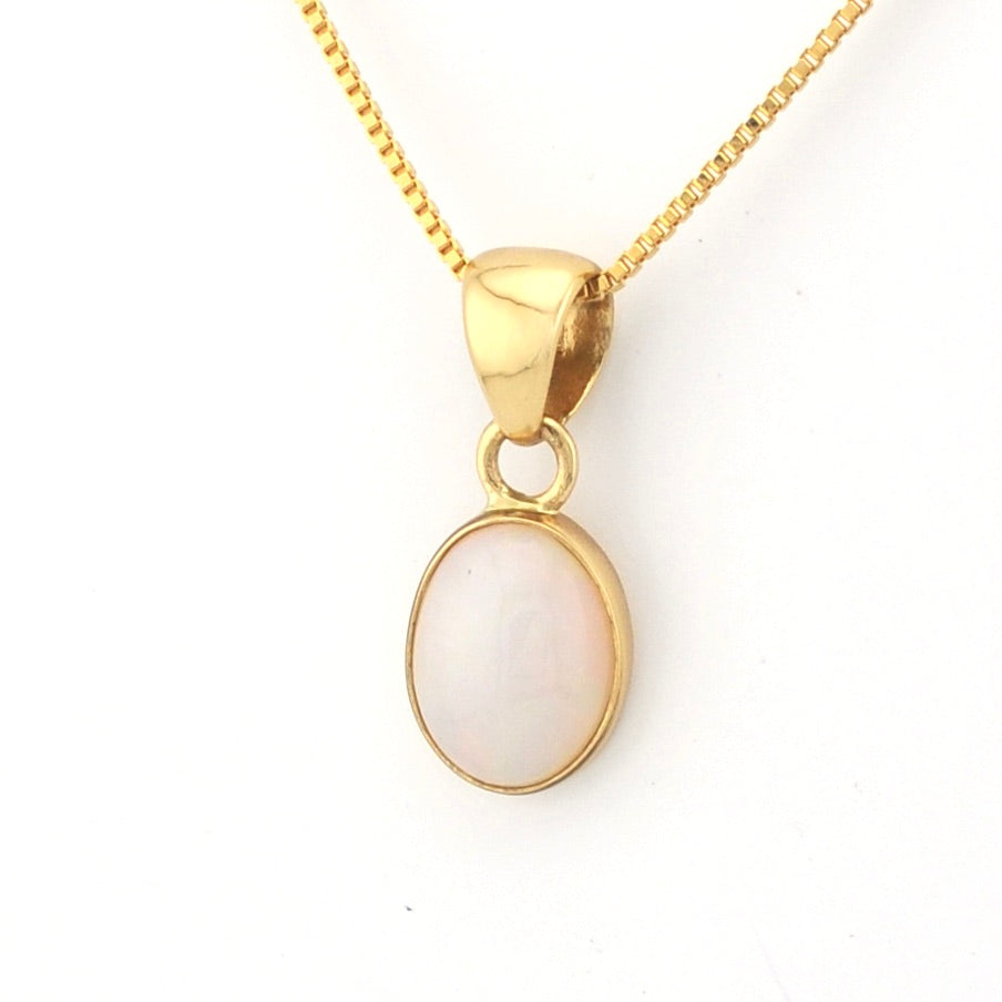 Side View Ethiopian Opal Oval Pendant