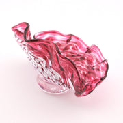 Side View Glass Cranberry Clamshell