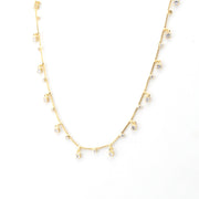 Side View Gold Fill Cubic Zirconia Sparkles Necklace