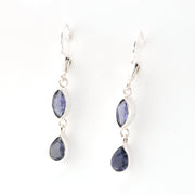 Side View Iolite Marquise Tear Dangle Earring