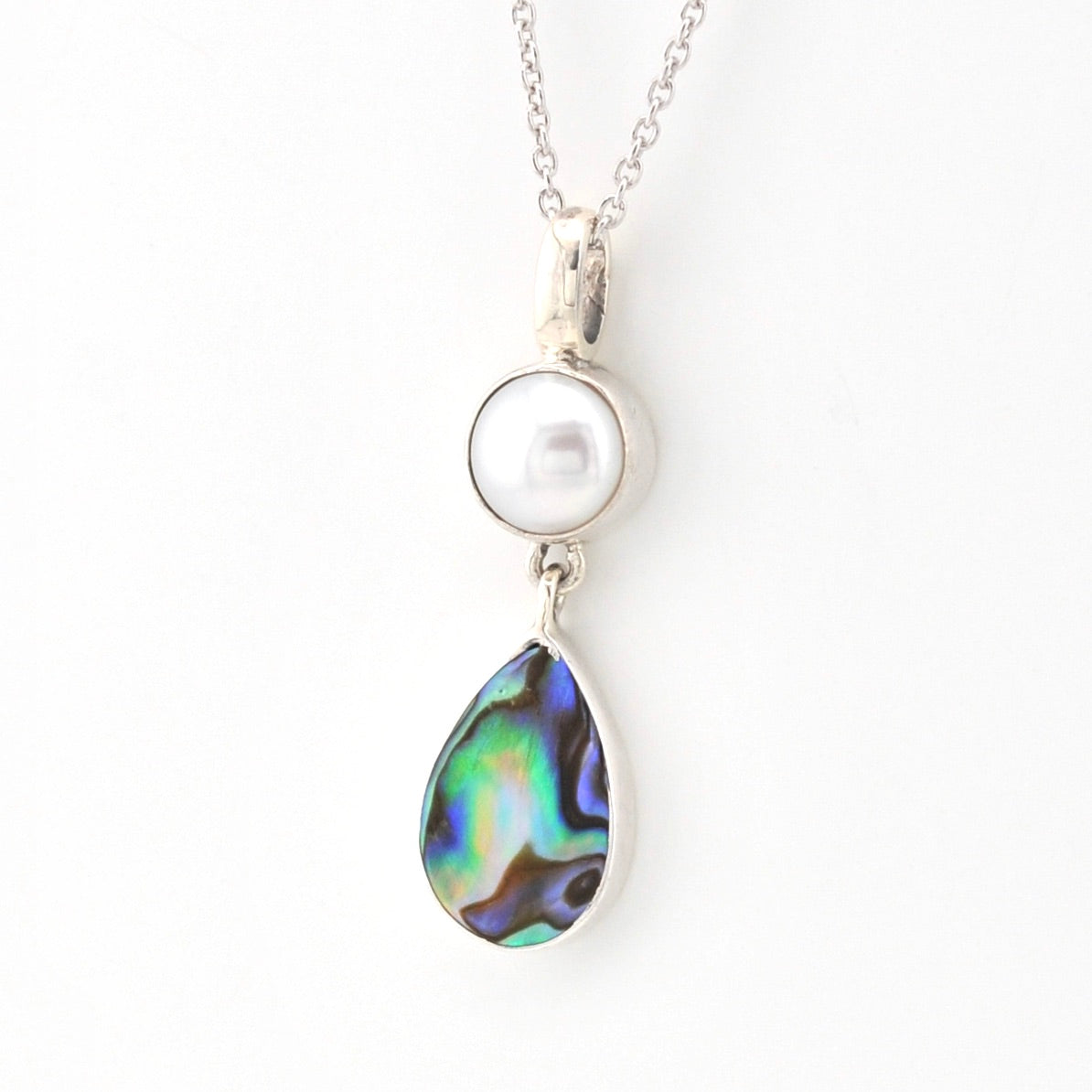 Side View Pearl Abalone Necklace
