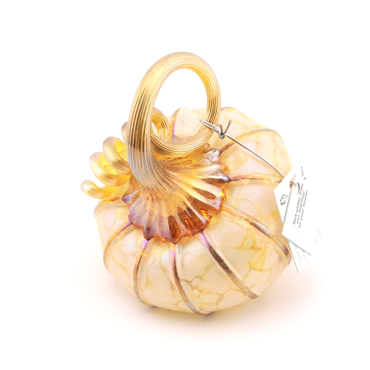 Side View Petit Tilt Ivory Glass Pumpkin