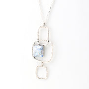Side View Roman Glass Square Drop Necklace 15388