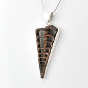 Side View Silver Cerithium Telescopium Shell Pendant