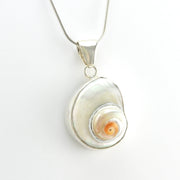 Side View Silver Cinnerus Shell Pendant