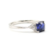 Side View Silver Created Sapphire 1.2ct Square CZ Ring