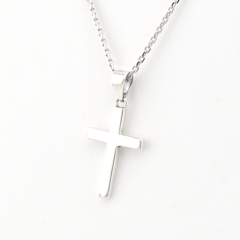 Silver necklace with a unique pendant on a white background