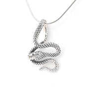 Side View Silver Snake Pendant