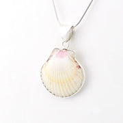 Side View Silver White Ark Shell Pendant