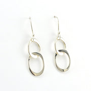 Side View Sterling Silver Oval Link Earrings