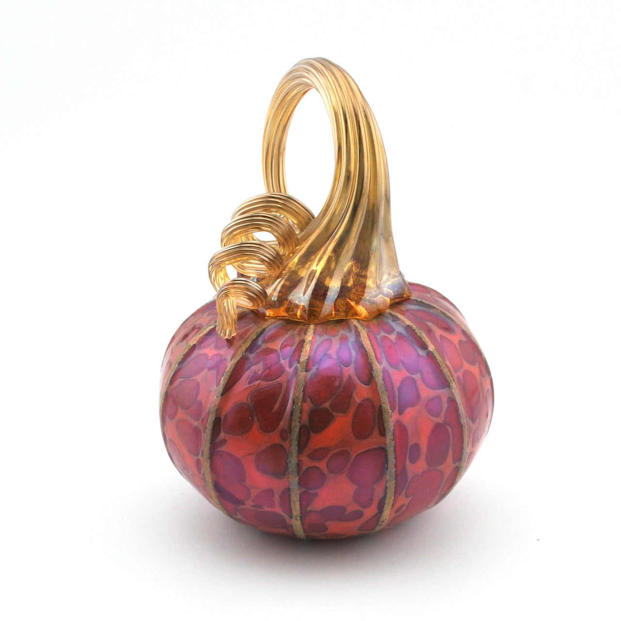 Side View Tiny Sierra Red Glass Pumpkin