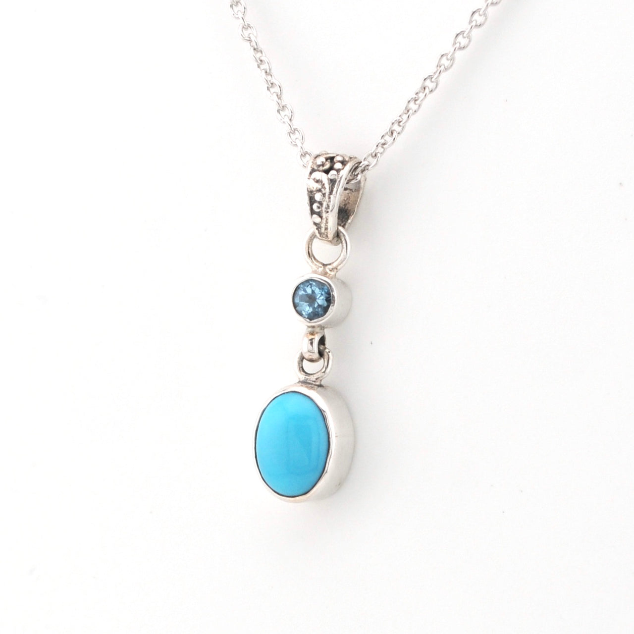 Side View Topaz Arizona Turquoise Necklace