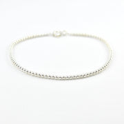 Silver 2mm Round Bead Bracelet