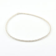 Silver 2mm Round Bead Stretch Bracelet