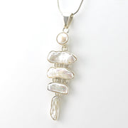 Silver 4 Biwa Pearl Pendant