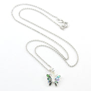 Silver Abalone Butterfly Necklace