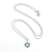 Silver Abalone Heart Necklace