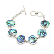 Silver Abalone Natural Oval Toggle Bracelet